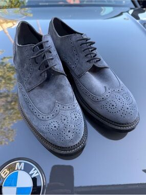 Tod’s Men's Suede Wingtip Derby - blue
